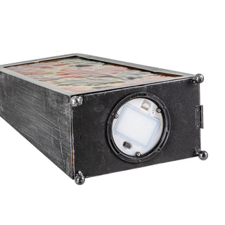 Harvest Glass and Metal LED Lantern, 15"H