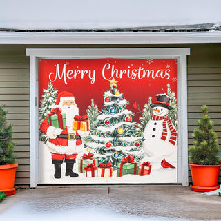 'Merry Christmas' garage door cover