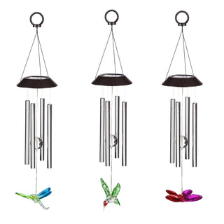 Solar Windchime, Dragonfly, Hummingbird, Butterfly