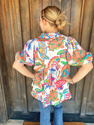 Cream Paisley Top