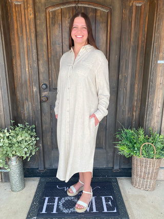 Linen Blend Shirt Dress