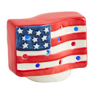 Ceramic sitter with American flag design 