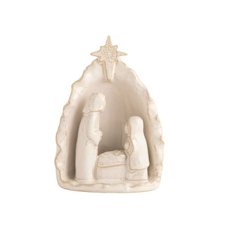 Crafted from elegant, off-white stoneware, this nativity captures the heart of the Christmas story. 
