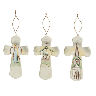ANGEL CERAMIC NATIVITY CROSS