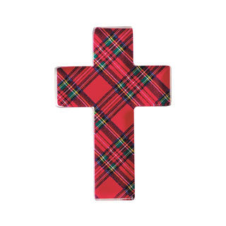 Red plaid cross-shaped object