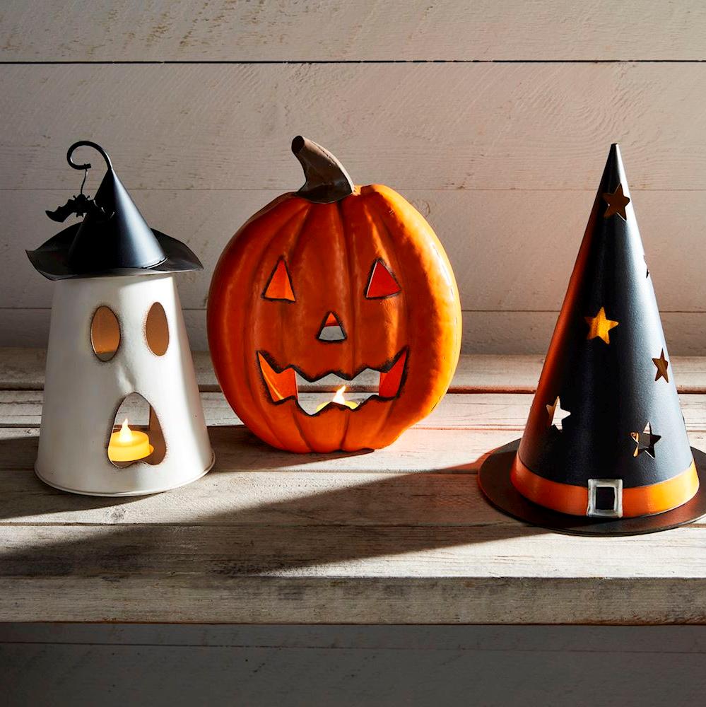 GHOST HALLOWEEN TIN LANTERNS