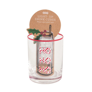 Glassware set with light up ice cubes