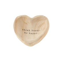 Load image into Gallery viewer, Think Happy Wood Heart Trinket Tray