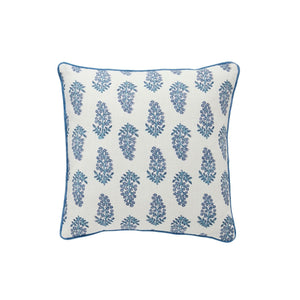 Dianthus Blue Block Print Pillow