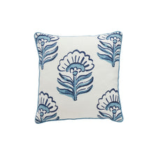 Load image into Gallery viewer, Large Scale Blue Block Print Pillow