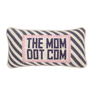 Mom Dot Com Needlepoint Pillow