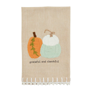 TRPL PUMPKIN EMB CROCHET TOWEL