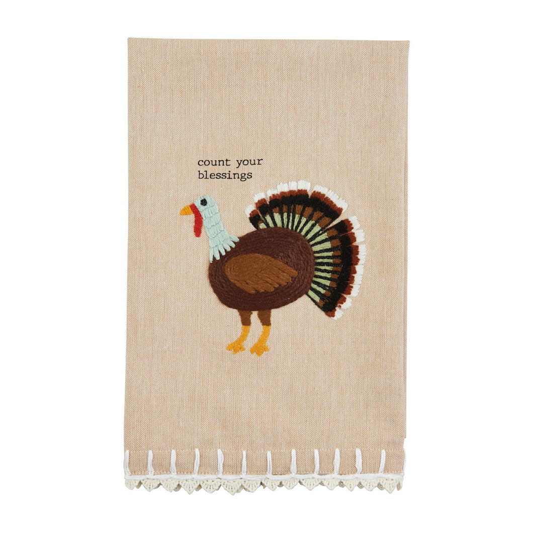 TURKEY EMB CROCHET TOWEL