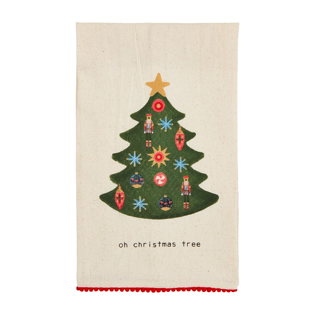 TREE PRINTED CHRISTMAS TOWELS