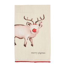 Load image into Gallery viewer, PIG CHRISTMAS FARM TOWEL