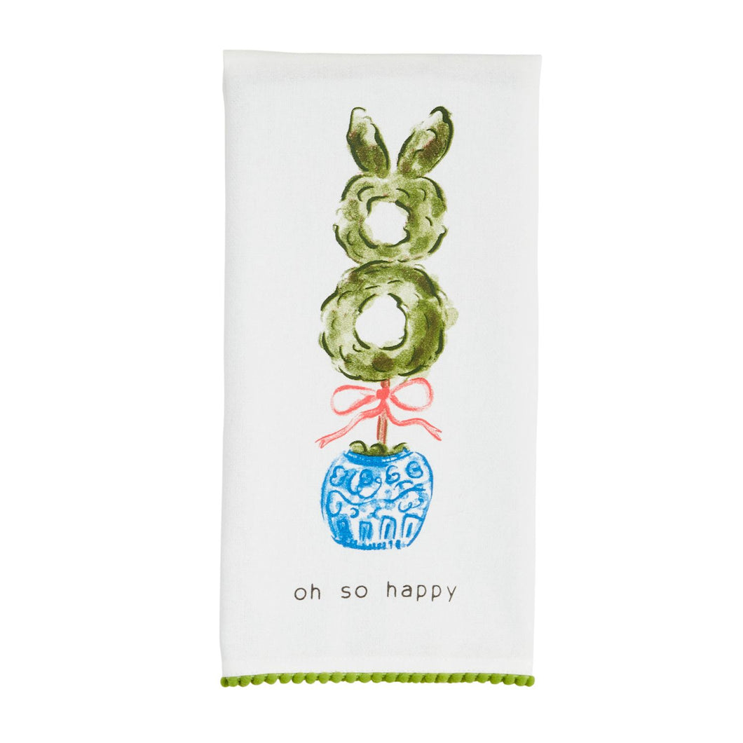 Oh So Happy Topiary Tea Towel