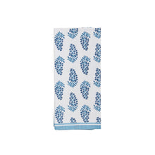 Load image into Gallery viewer, Blooms Blue Block Print Towel