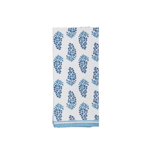 Blooms Blue Block Print Towel