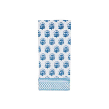 Load image into Gallery viewer, Blooms Blue Block Print Towel