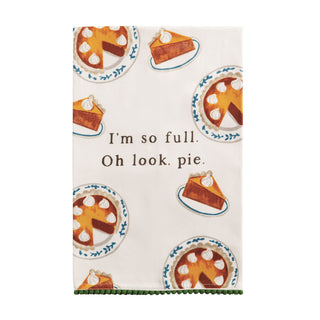 Pie Pom Towel

Indulge your love for dessert with this charming Pie Pom Towel. This towel features a playful pattern of pumpkin pies on classic blue and white plates, some shown whole and some as slices topped with a swirl of whipped cream. 