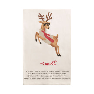 Comet Reindeer Poem Towel