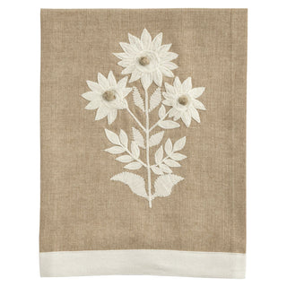 Chambray Embroidered Tea Towel
