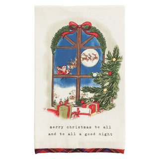 window-scene-christmas-tartan-hem-towel