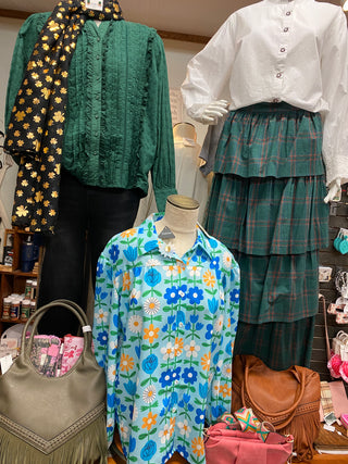 Riley Ruffle Skirt Green Plaid