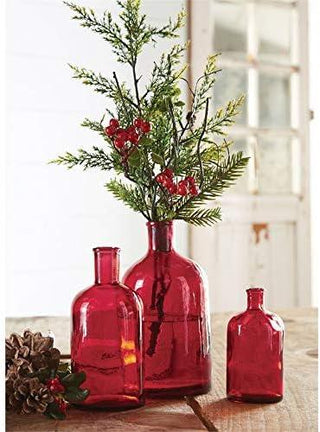 Red Bottle Vase Lg