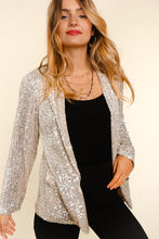 Load image into Gallery viewer, Sequin Blazer Silver Plus