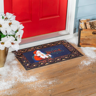 Decorative doormat with Santa Claus design.