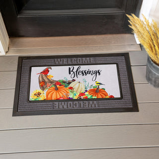 Swapable doormat with autumn design and 'Blessings'