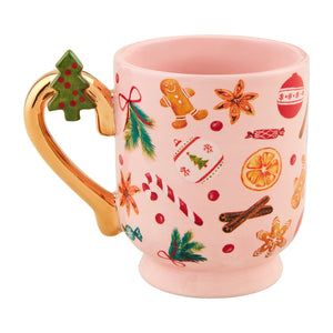 PINK GBREAD XMAS PEDESTAL MUG