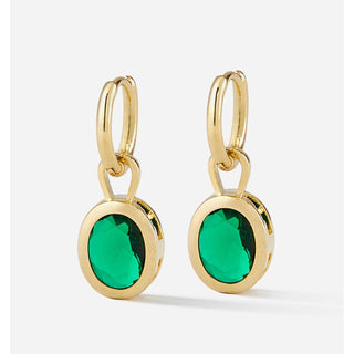 Gold, Dangle huggie earrings