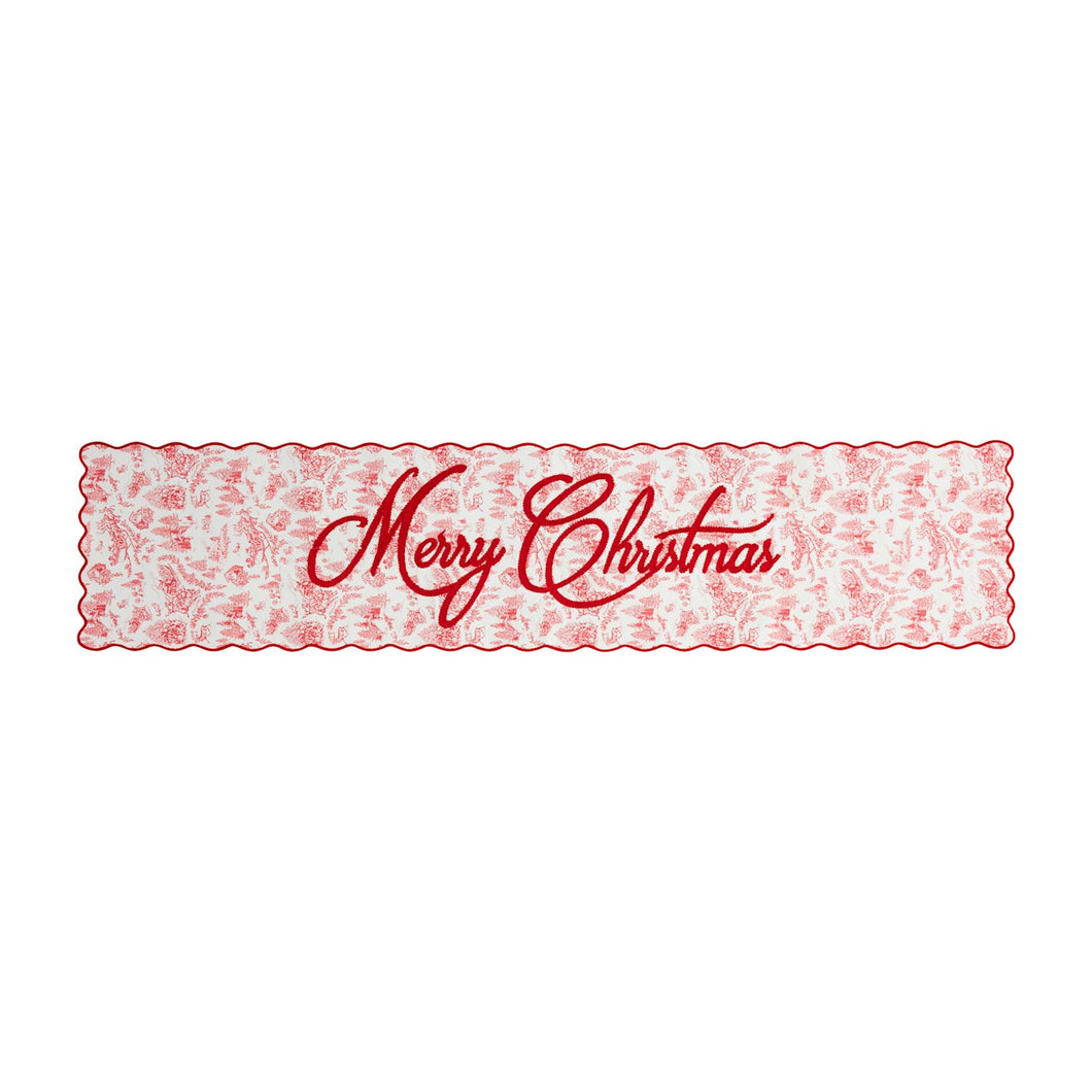 Christmas Toile Table Runner