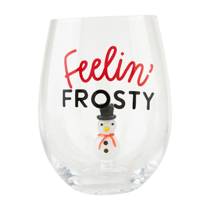 SNOWMAN ICON WINE GLASS