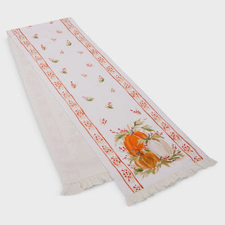 Decorative table runner with pumpkin design