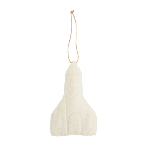 CHURCH WHITE FELT ORNAMENT