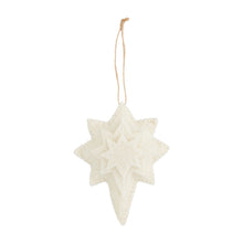 Load image into Gallery viewer, STAR WHITE FELT ORNAMENT