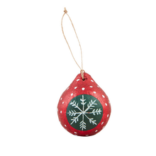 Load image into Gallery viewer, RED GLITTER SNOWFLAKE ORNAMENT