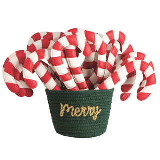 Red and white striped candy cane ornaments