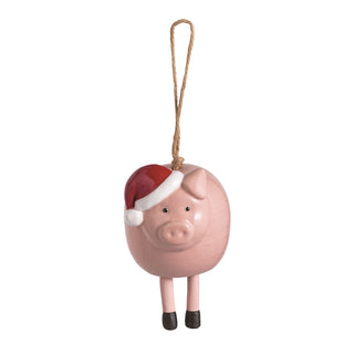 Pig-shaped ornament with a Santa hat 