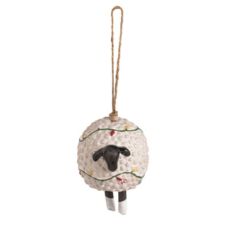 Decorative sheep ornament with a string for hanging 