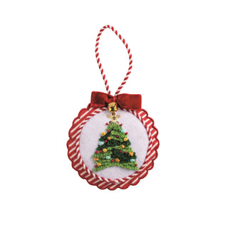 Decorative Christmas ornament with a tree design on a white background