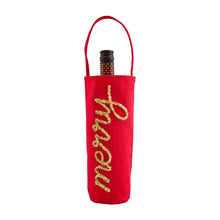 Load image into Gallery viewer, RED TINSEL WINE BAG