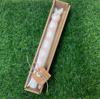 Easter Taper Candles Pink Bunny