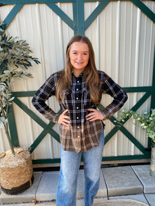 Cozy Black Brown Dipped Flannel