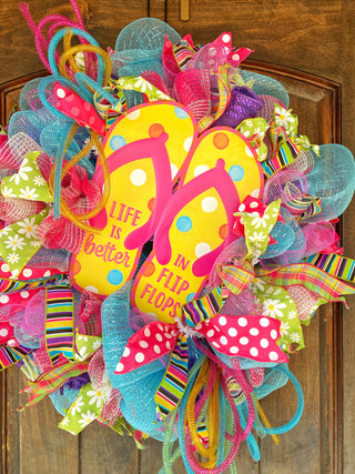 Wreath Mesh Flip Flop Turq