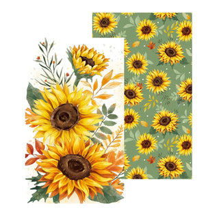 Set of sunflower patterns on a white background