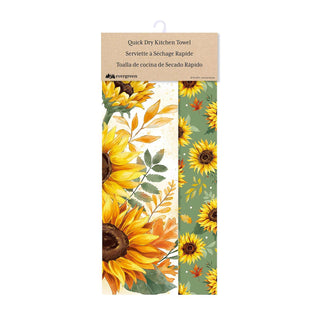 Harvest Blossom Sunflower Quick Dry Kitchen Towel,